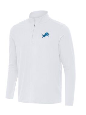 Antigua Men's XL Detroit Lions Intent White Performance Quarter Zip Pullover Top